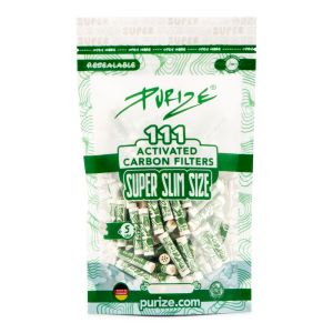 Purize SUPER Slim Carbon Filter Tips 5mm - 111 Pack Resealable Bag