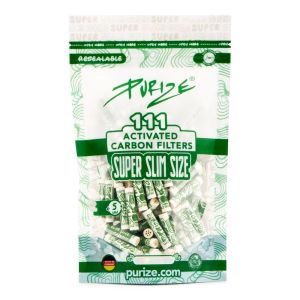 Purize SUPER Slim Carbon Filter Tips 5mm - 111 Pack Resealable Bag