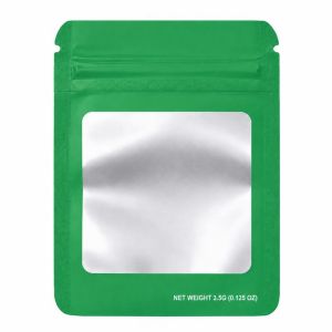 Clear Window 3.5g Mylar Bags 50 Pack – Soft Matt Heat Seal Pouches