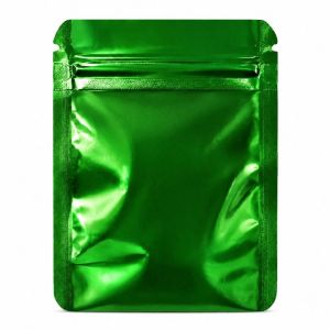 Shiny 3.5g Mylar Bags 50 Pack – Glossy Heat Seal Zip Pouches