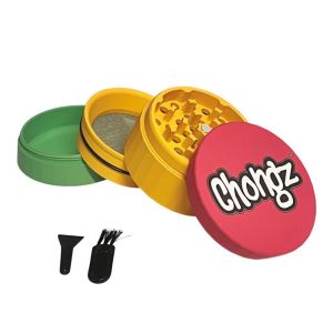 Chongz 62mm Rasta Herb Grinder 4 Part Soft Touch - Premium UK Quality