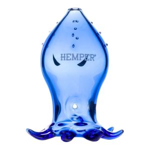 Hemper Kraken Glass Hand Pipe - Blue Octopus Design 7.9cm