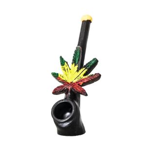 Novelty Rasta Leaf Hand Pipe Colourful Smoking Pipe Accessory