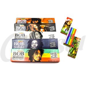 5 x Bob Marley Rolling King Size Papers with 3 x Rasta Roach Filter Tips