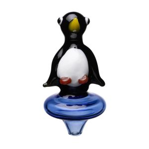 Human Grade Penguin Glass Carb Cap 3cm for Quartz Bangers