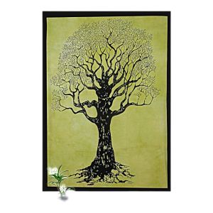 Boho Dry Tree Cotton Wall Hanging 75x110cm - Handmade Indian Decor