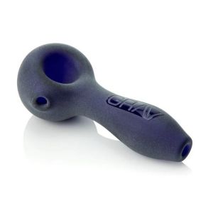 GRAV Sandblasted Spoon Glass Pipe 10cm with Frosted Matte Finish