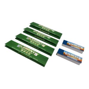 4 x Elements Green King Size Slim Papers + 2 x Perforated Tips