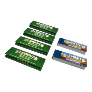 4 x Elements Green Single Wide Papers + 2 x Elements Tips Bundle