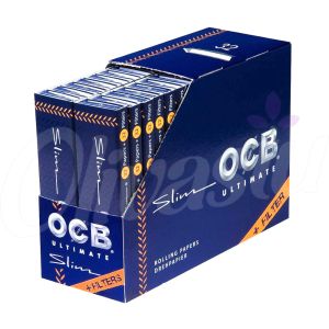 OCB Ultimate King Size Slim + Tips Rolling Papers (Box of 32)