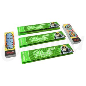 3 Green Monkey King Ultra Thin Papers + 2 Smile Tips Slim