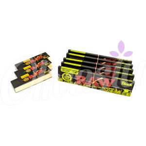5 x RAW Black Organic King Size Slim Papers with 3 x RAW Black Filter Tips