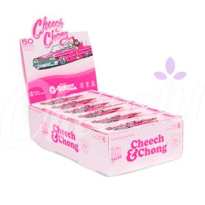 G-Rollz Cheech & Chong Pink King Size Slim Rolling Papers + Tips (Box of 24)
