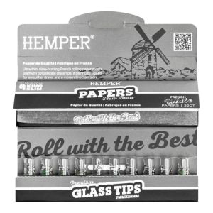 Hemper French King Size Papers + 7mm Glass Tips Bundle - Roll Like Royalty