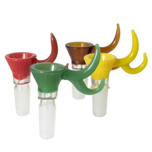 Double Spike Glass Cone Bowl 14mm 9mm Random Colours UK