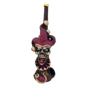 Novelty Jesta Skull Jester Hand Pipe Colourful Smoking Accessory