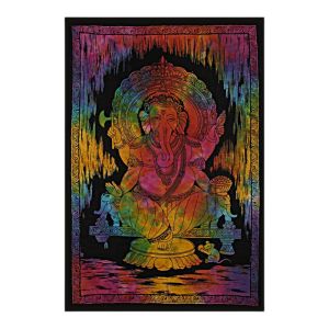 Authentic Cotton Ganesh Wall Hanging - Indian Art Decor 75x110cm