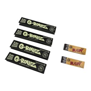 4 x G-Rollz Medicago King Size Slim Papers + 2 x RAW Tips Bundle